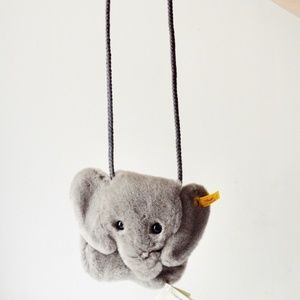 Vintage STEIFF Grey Elephant Purse